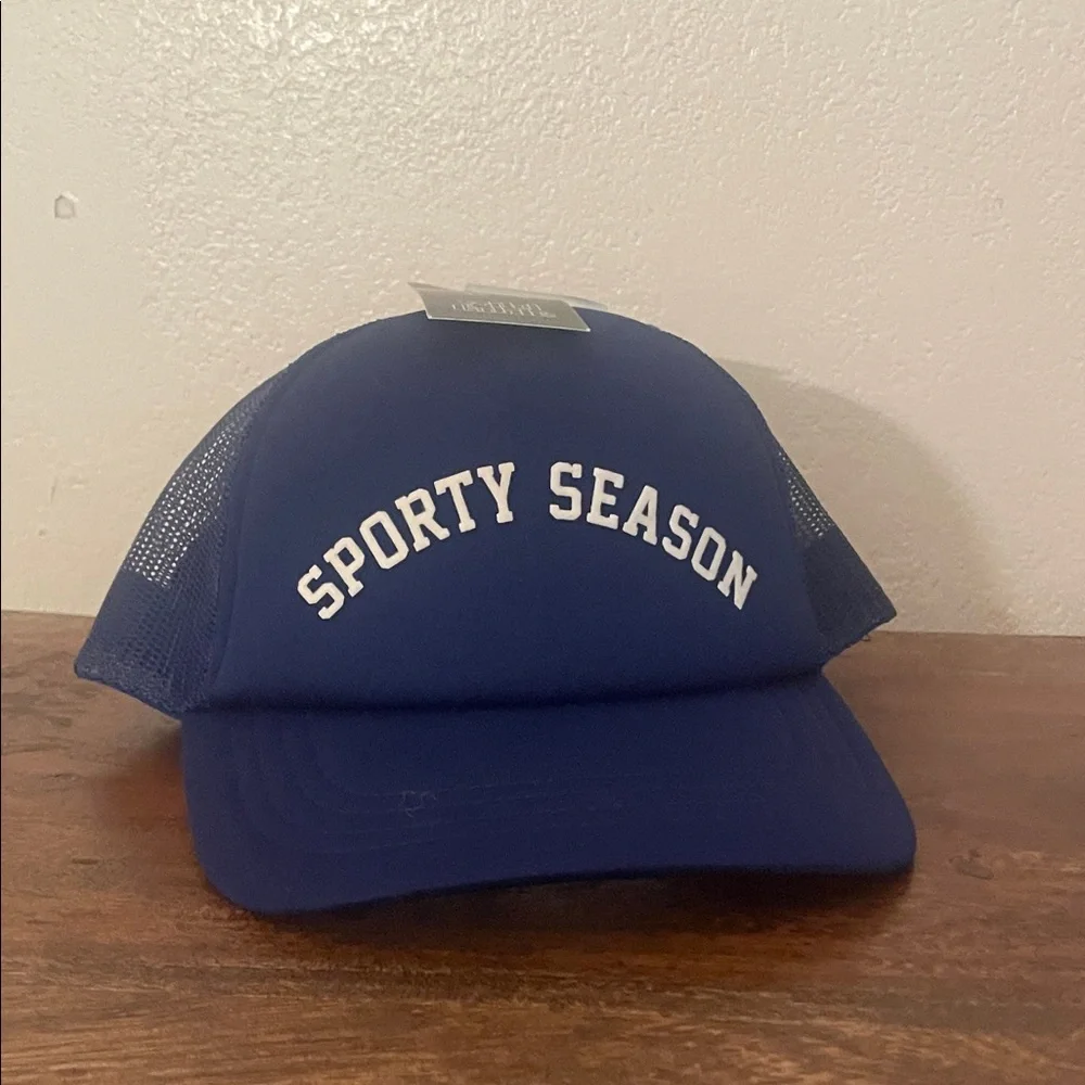 NWT Blue Sporty Season Trucker Hat | Adjustable Snapback Baseball Cap